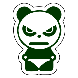 Angry Panda Sticker (Dark Green)